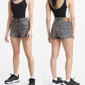 LEVI'S 501 Shorts Cutoff Button Up W29 Denim Jeans Gray High Rise NEW B1